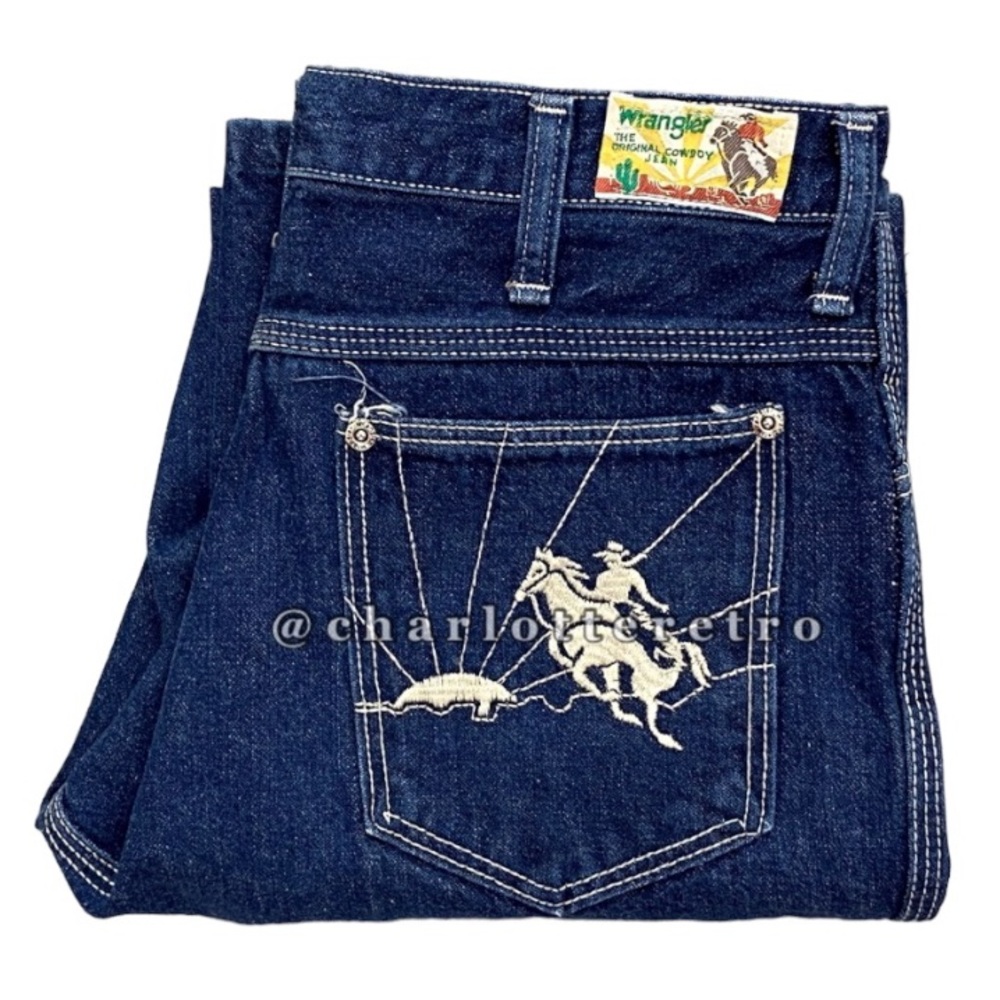 70s vtg Wrangler • The Original Cowboy Jeans  • Stitched Cowboy Ben